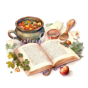 Grandma's Soup Cookbook Clipart Bundle 10 High Quality - Etsy