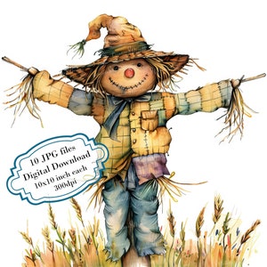 Adorable Scarecrow JPG Clipart Bundle- Digital Download