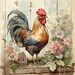 Shabby Chic Rooster in Flower Garden Clipart Bundle- 10 High Quality ...