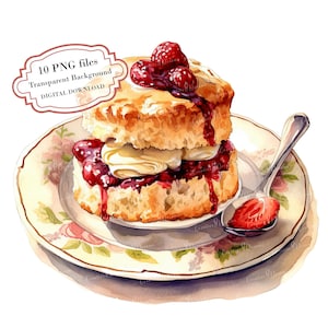 British Scones PNG Clipart Bundle- Digital Download