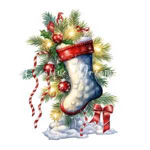 Christmas Stockings JPG Clipart Bundle- Digital Download