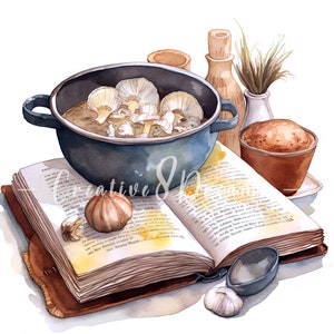 Grandma's Soup Cookbook Clipart Bundle 10 High Quality - Etsy
