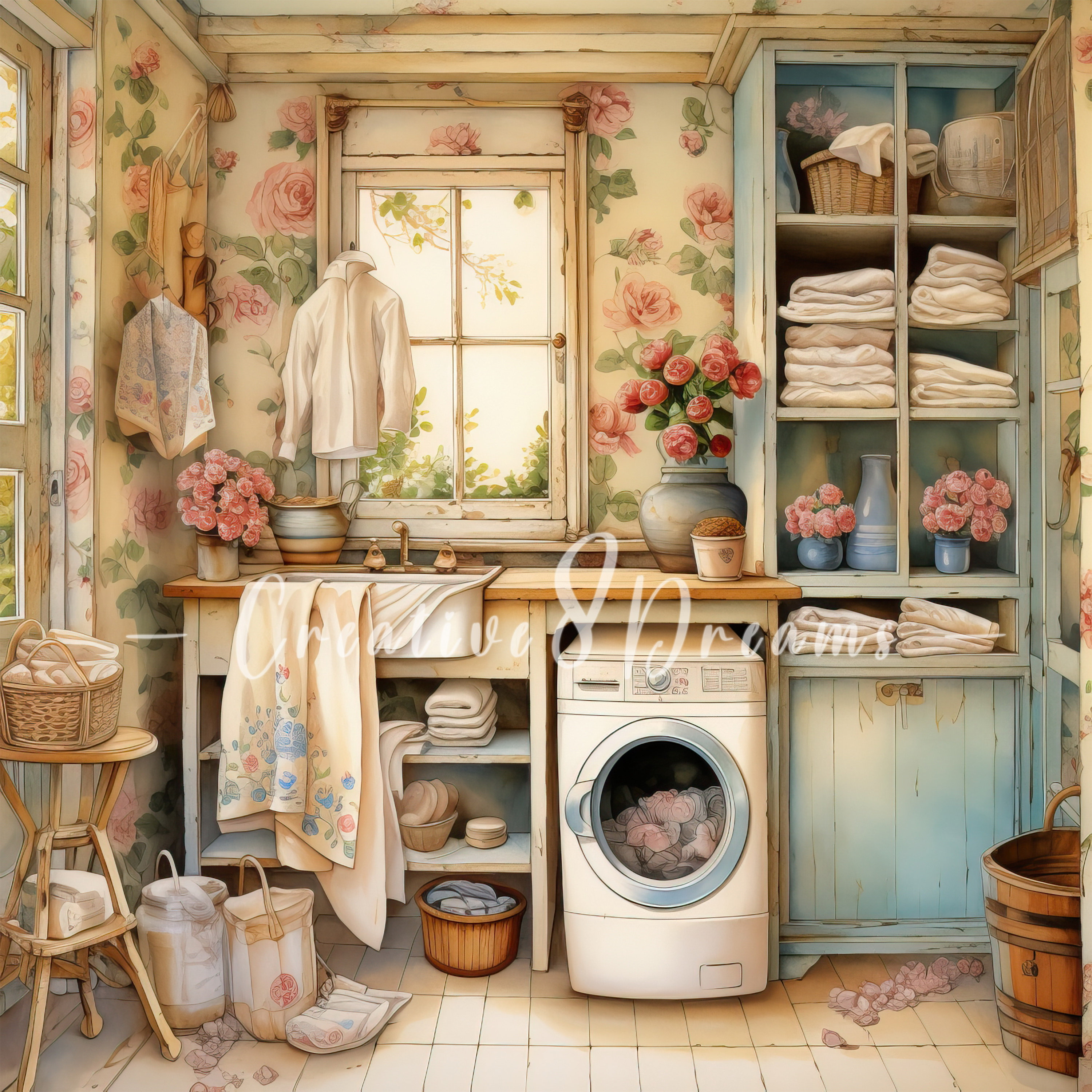 Shabby Chic Laundry Room JPG Clipart Bundle- Digital Download - Etsy