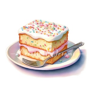 Strooi Tray Bake Cake Clipart-bundel-10 hoge kwaliteit aquarel JPGs-Bakken, Journaling, Scrapbooking, Commercieel gebruik, Digitale Download