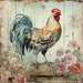 Shabby Chic Rooster in Flower Garden Clipart Bundle- 10 High Quality ...
