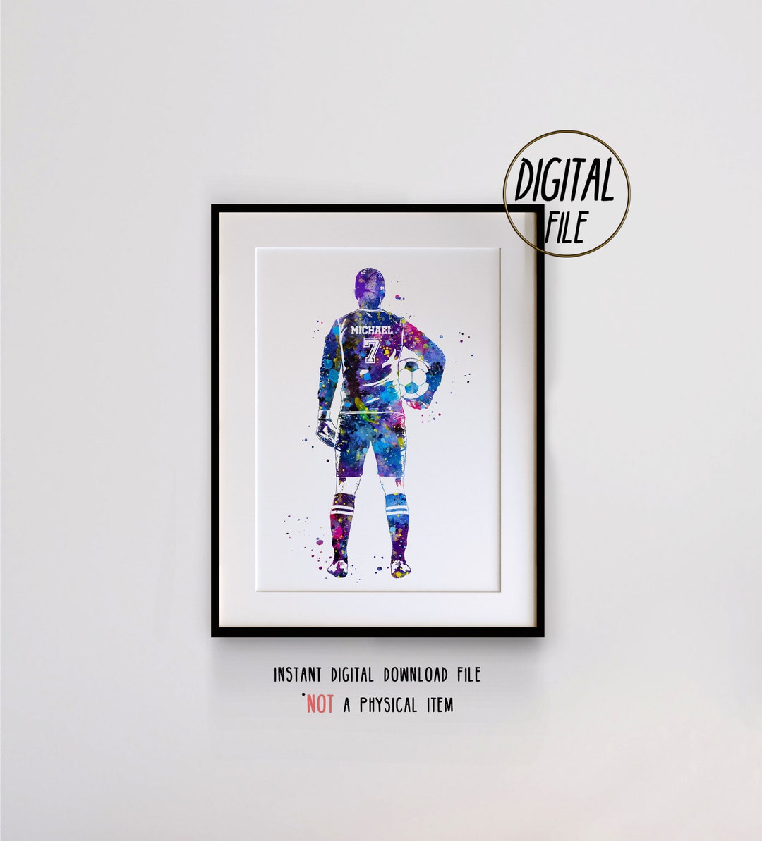 Soccer Goalkeeper Art Personalized Custom Name and Number Etsy