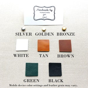 Silver and bronze antique metal finish options shown with white, mahogany brown, cognac, and loden green selections