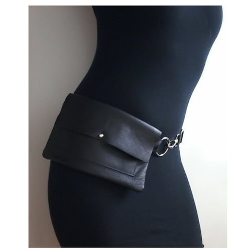 Black Leather Hip Bag & Utility Belt Leather Fanny Pack - Etsy