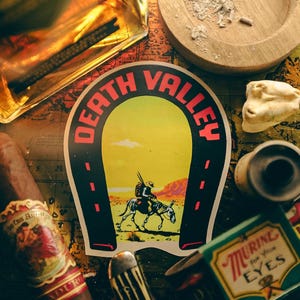 Vintage jaren 1950-stijl Death Valley California Ca National Park Retro reissticker sticker staatskaart - matte afwerking