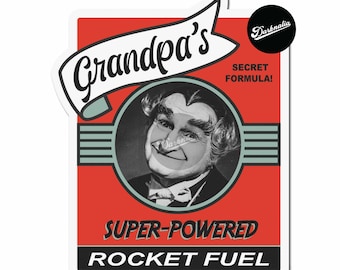 Darknalia | Grandpa's Rocket Fuel Vintage Style Hot Rod Classic Car Sticker | Vinyl Sticker | Luggage Label | Sam Dracula Vampire Edition