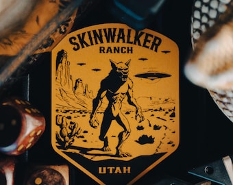 Skin Walker Ranch, Utah Paranormal Ufo Monster Travel Folklore Badge Sticker - Matte Finish