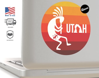 Dancing Kokopelli Southwestern USA Native American Symbol Utah Arch Sticker -Perfect for Laptops Computers Cars Trucks Vans Boats SXS Motos
