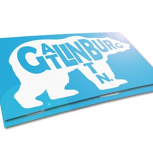 Gatlinburg Tennessee Bear Great Smoky Mountains TN CAR Vinyl Sticker | No Ink Durable Decal | 2 x 3 inch | Glossy White | 100  Pack
