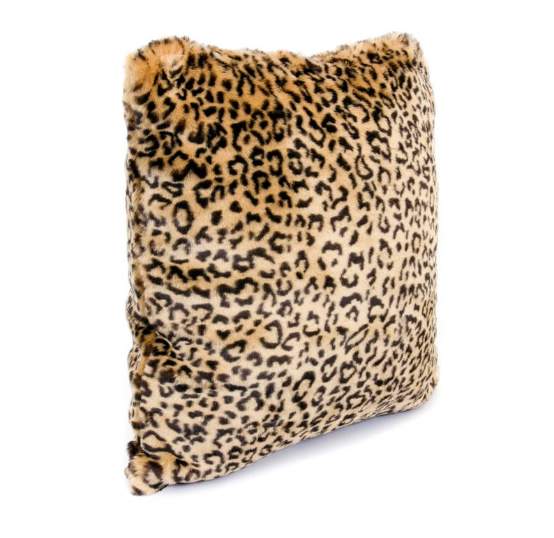 Leopard Brown Faux Fur Pillow Cover Accent Pillow Etsy