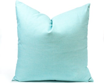 Sunbrella Light Blue Solid Outdoor/Indoor Pillow Cover