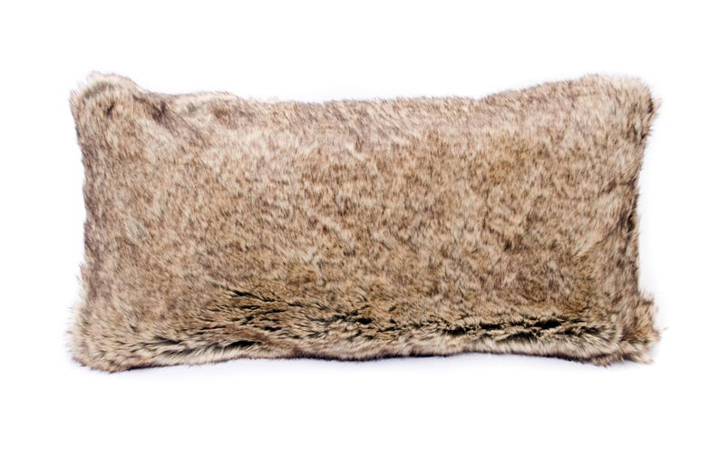 Brown Sable Faux Fur Pillow Cover Lumbar Pillow Cover Etsy