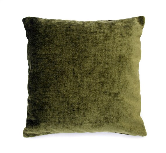 Olive Chenille Throw Pillow Cover Chenille Throw Pillow Cover