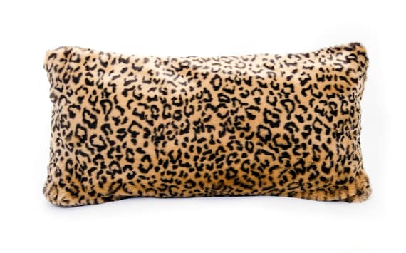 Leopard Brown Faux Fur Pillow Cover Lumbar Pillow Cover Etsy
