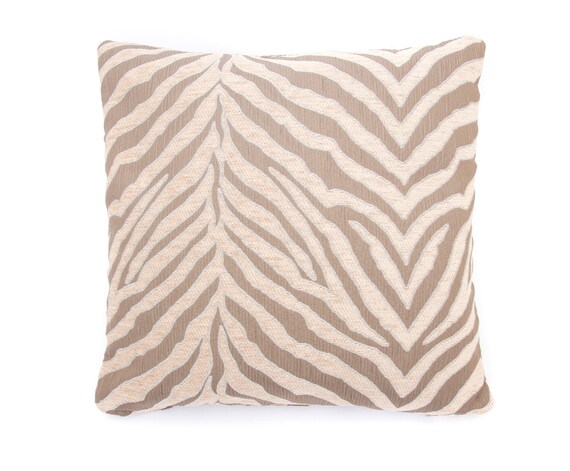Taupe Zebra Print Pillow Cover Animal Print Pillow Etsy