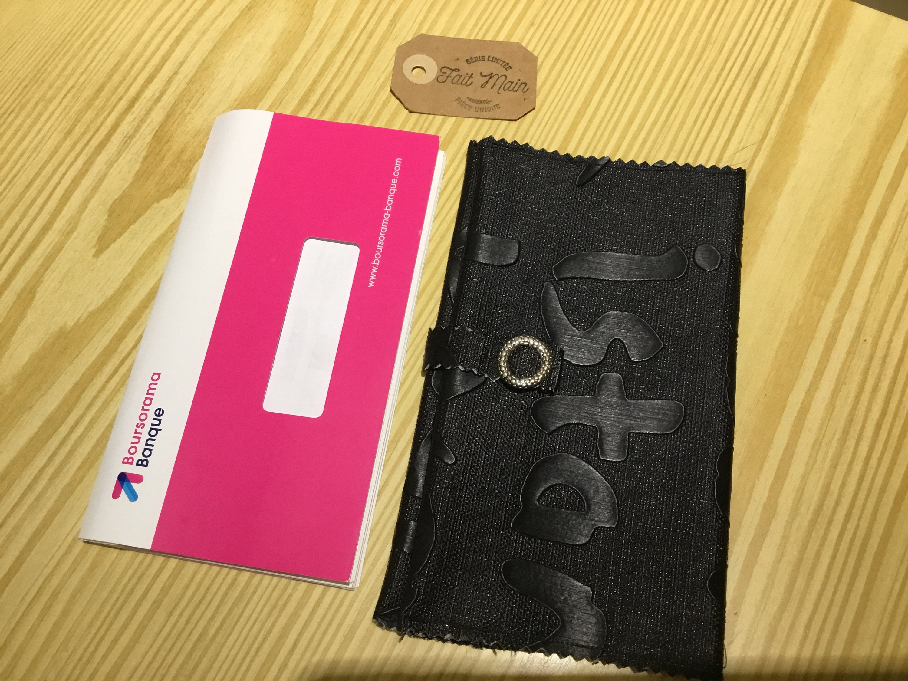 Porte chéquier cartes en tissus housse protège carnet de chèques