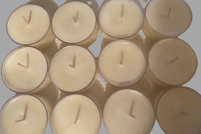 12 pack Soy Tea lights scented natural white