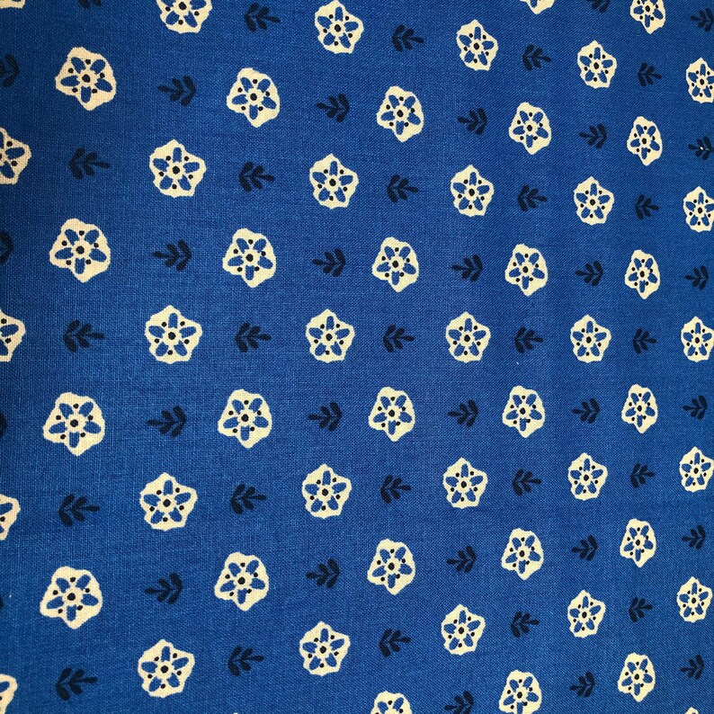 Cobalt Blue and White Print, Waverly Inspirations, Ready to Ship Etsy