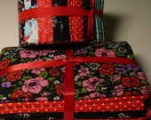 Floral Fabric Half Roll 20 Strips and Matching 5 Piece Fat Quarter Bundle, Ready to Ship