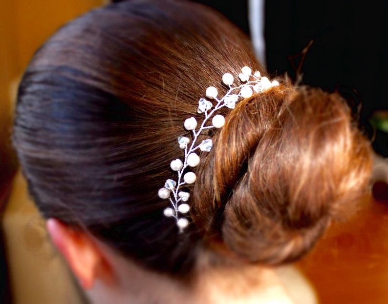 Bridal Hair Vine Wedding Hair Piece Pearl Headband Wedding Bridal Hair Jewelry Crystal Hair Wreath