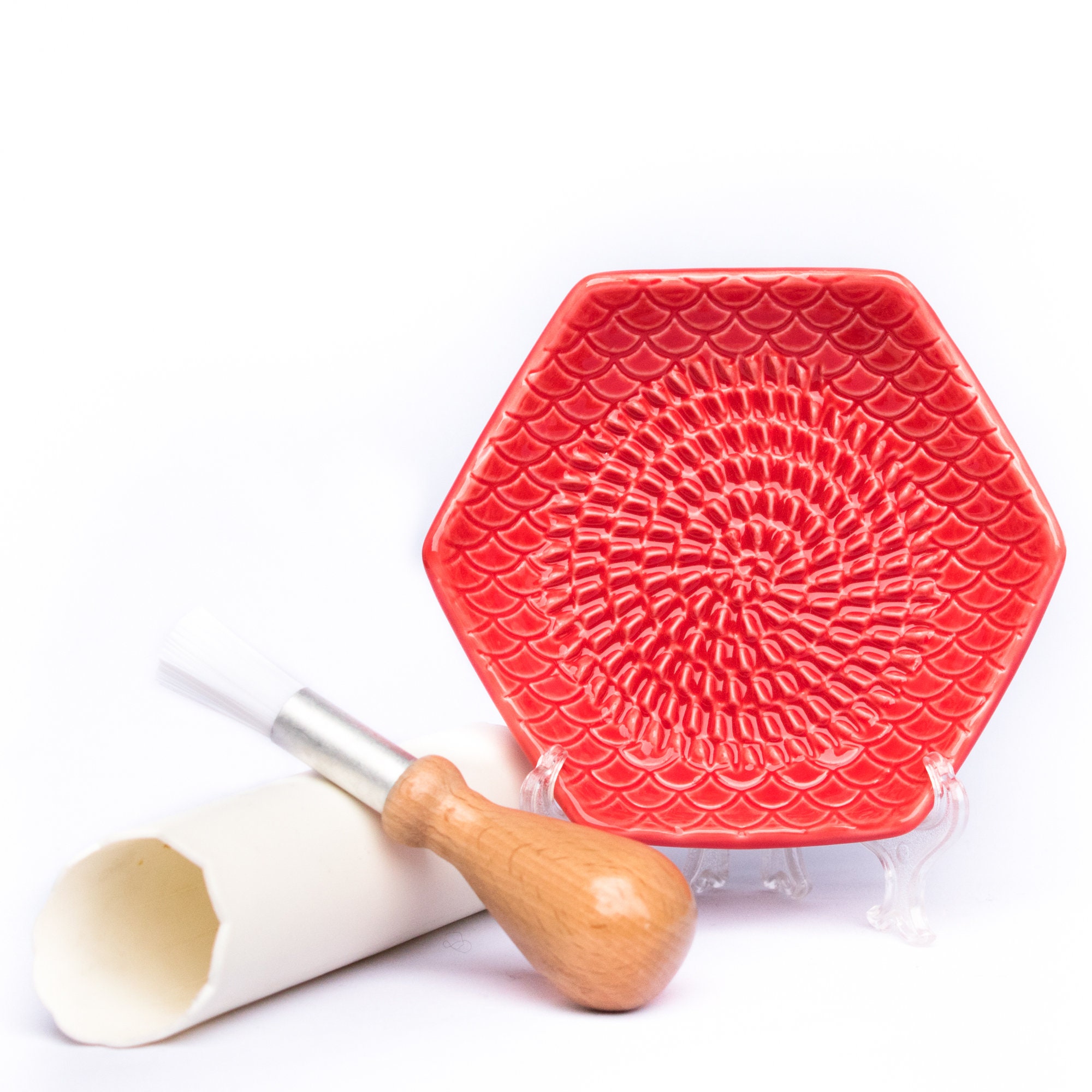 Red the Grate Plate Ceramic Grater 3 Piece Set Ceramic Etsy