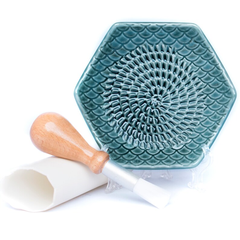 Teal the Grate Plate Ceramic Grater 3 Piece Set Ceramic Etsy