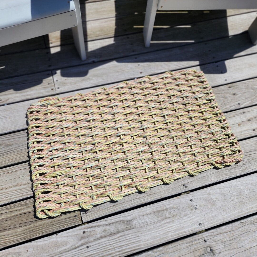 Recycled Rope Rug-double Color-quick Ship - Etsy