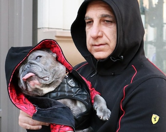 Frenchiestore Organic Dog hoodie | Lips & Roses