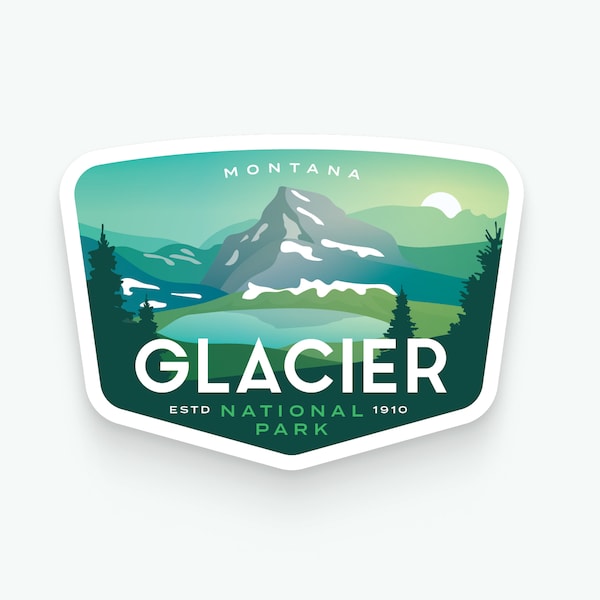 Parc national des Glaciers - Autocollant en vinyle