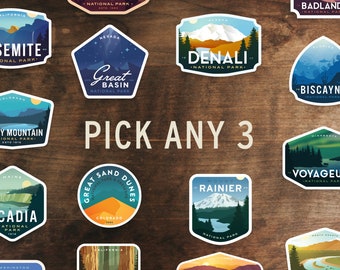 3 Pack of National Park Stickers | Mix & Match