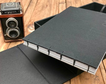Gothic black wedding, personalized memory box. Large photo album, vintage guestbook. Luxury book. High quality, Old style album, box. Custom