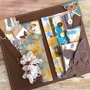 Handgemaakte junkjournal-kit en verfraaiingspakket, 27+ stuks samengestelde rustieke vintage ephemera voor kunstboek, plakboek mixed media. Tijdschrifttoppers