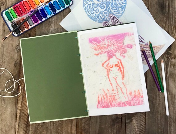 Cuaderno Para Acuarela Sketch Para Acuarela Costura Copta Libreta Estampa Japonesa Diario De Arte Técnicas Mixtas Regalo Para Artistas