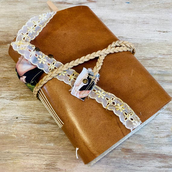 革のジャーナルノート ハンドメイド ジャンクジャーナル 古書