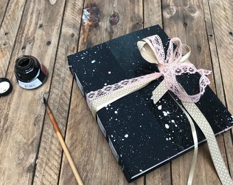 Handmade junk journal. Empty art journal, custom glue book. Custom theme. Hard cover. Personalized Guestbook, boho, romantic, gift wedding