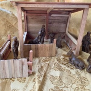 heirloom quality handmade Nativity Stable