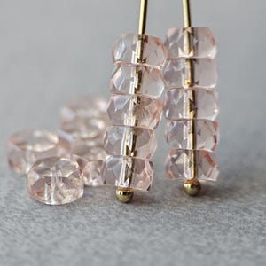 Pink Czech Glass Beads Heishi Beads Spacer Rondelle Beads 6mm 20 Beads
