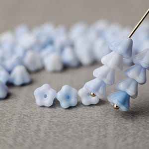 Small Czech Glass Beads Bell Flower 4x6mm 30 beads