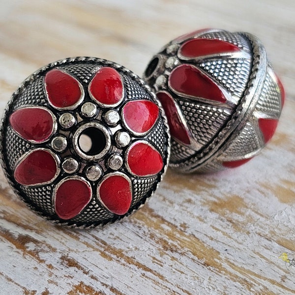 Ethnic Turkoman Style Beads Tribal beads 1 Bead Red Coral