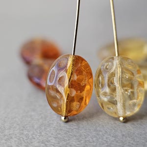 Oval Czech Glass Beads Filigree Beads Etch Beads Embossed Beads 10pcs 16x12mm 2 COLORS For Jewelry Making