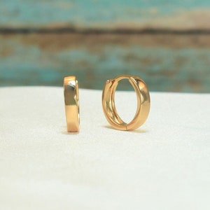 Gold Plated Huggies Earrings: Simple Stackable Hoops
