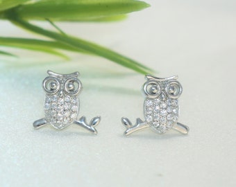 Owl Earrings, 925 Sterling Silver Studs, Dainty Animal Jewelry,  Búho Protection Jewelry, Gifts for Her