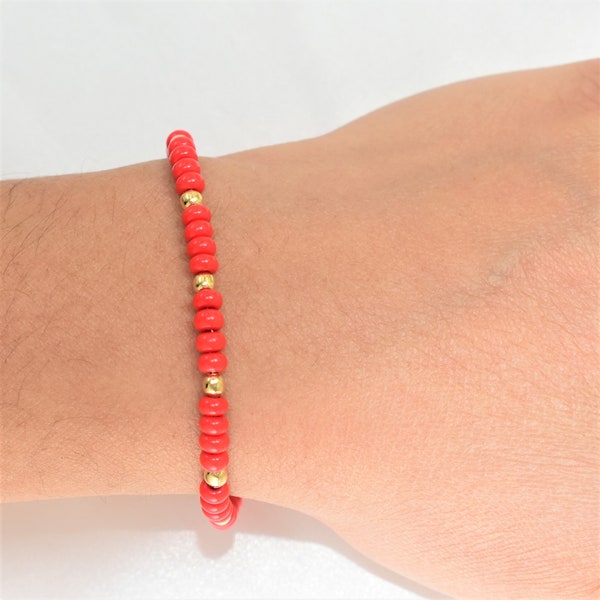 Red Beads Protection Bracelet for Baby and Mother Gold Filled Baby, Mother Protection Bracelet Gift for mother and baby