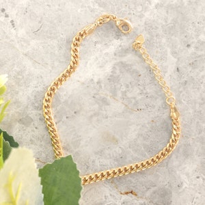 Gold Plated Cuban Miami Bracelet - 4mm Unisex Chain