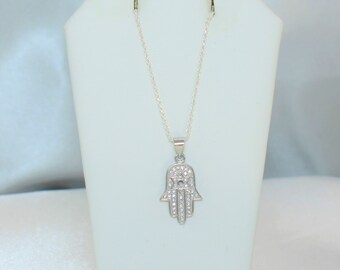 Hamsa Hand with Star of David Necklace - 925 Sterling Silver Necklace Jewelry Gift for her Labor&#39;s Day Sale