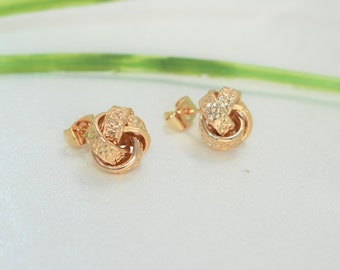 Celtic Love Knot Earrings •Dainty Stud Earring •Minimalist Knot Earrings •Gold Plated Studs •Cute Gold Studs for everyday